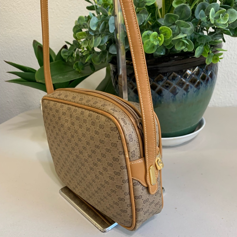 ๐๐ Vintage GUCCI Crossbody Brown Leather Bag - Picture 4 of 10
